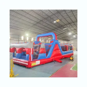 Blue Inflatable Obstacle Course Sport Runway with Slide