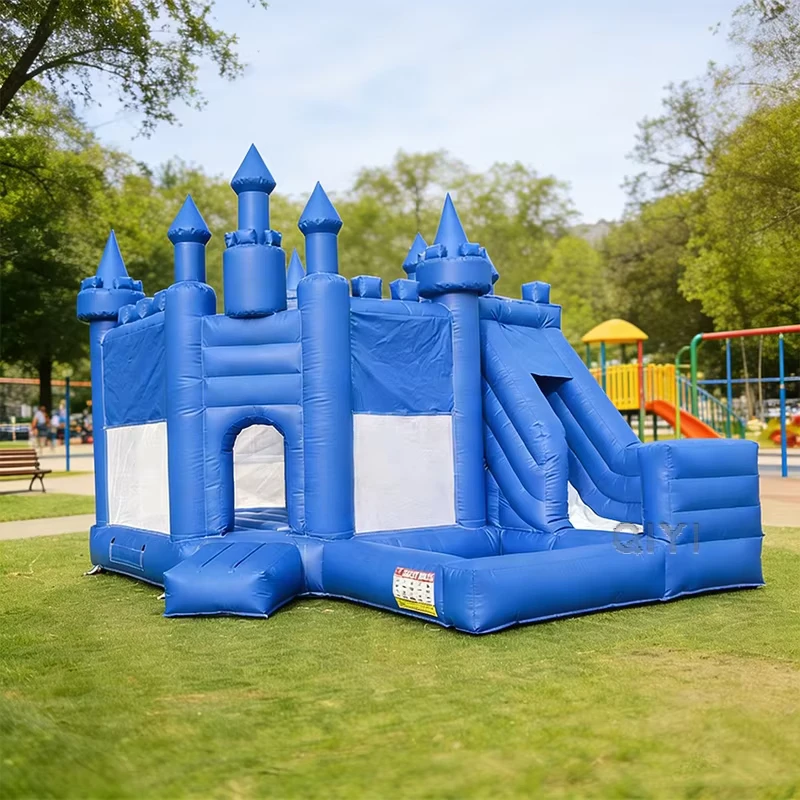 Lâu đài nhảy bouncy công chúa xanh, nhà nhỏ bay, nhà nhảy bay cho người lớn