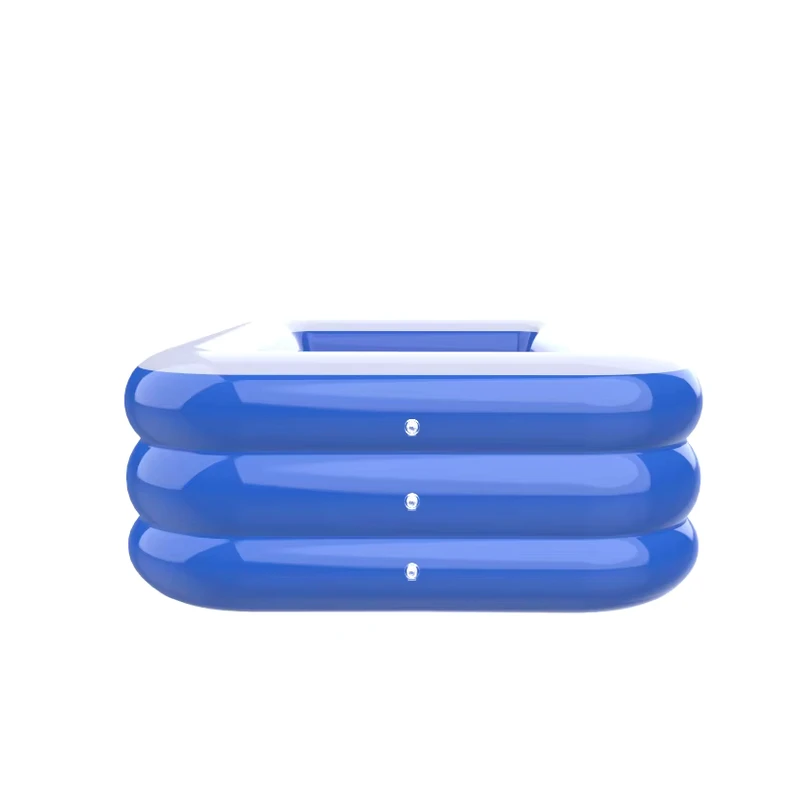Blue and White PVC Inflatable Swimming Pool for Children and Adults