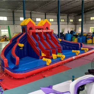 Bounce House Inflatable Bouncer Water Slide Combo with Pool