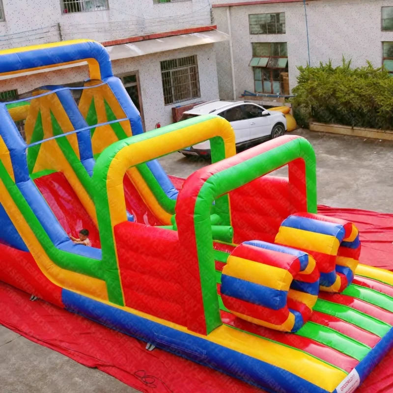 Bounce House Inflatable Obstacle Course with Slide for Kids Adult Playground