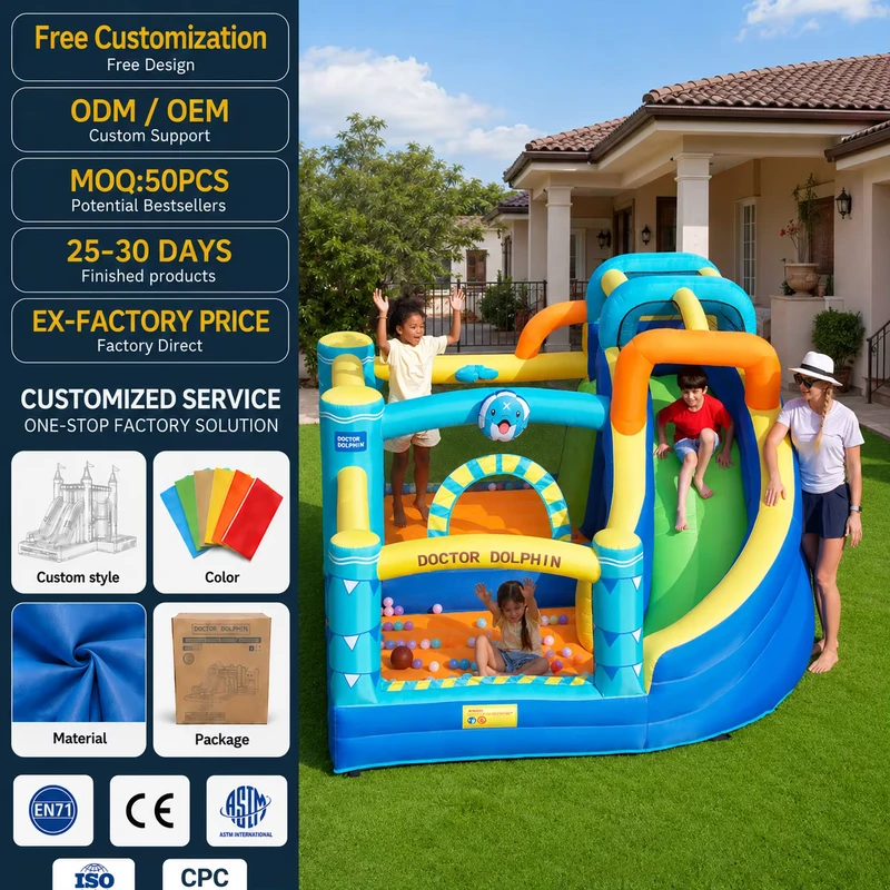 Bounce House Slide 840D Oxford Durable Indoor Outdoor EN71 Climbing Bouncer Jumping Castle for Kids Bouncy Castle Combo
