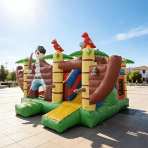 Bouncing Castles Outdoor New Design Pirate Combination Stitch Bounce House Inflatable Tiny House
