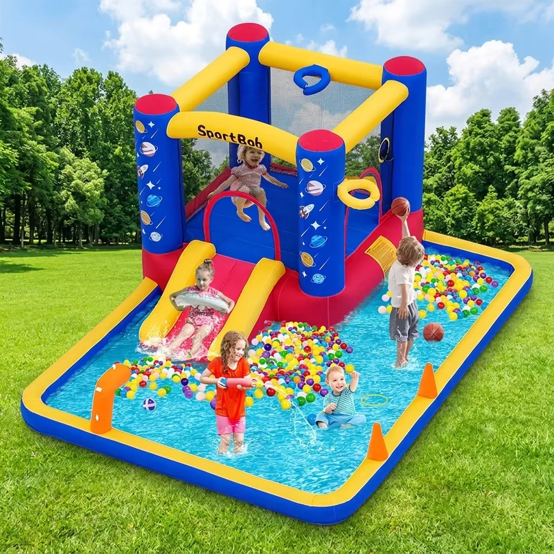 Castillo Hinchable Comercial Gigante con Tobogán Spiderman