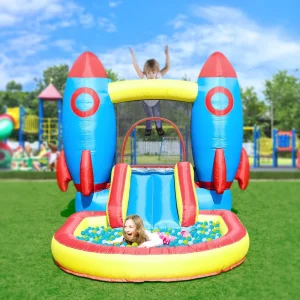 Bouncy Castle Indoor Outdoor Party Inflatable Bounce House Toddler Bounce House Combo with Ball Pit Slide Basket Trampoline