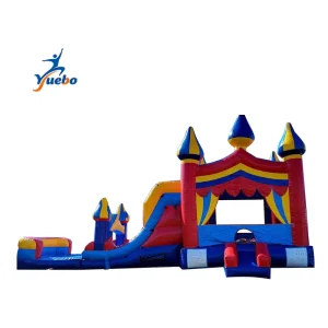 Castillo Inflable Comercial, Casa de Rebote Inflable con Tobogán, PVC, para Niños y Adultos