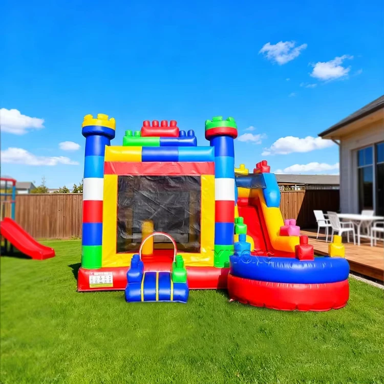 Bouncy Castle Inflatable with Slide Outdoor Bounce House PVC Jumping Inflatable Bouncer Bouncy Castle Slide Combo for Kids Party
