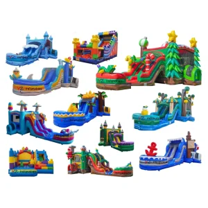 Bouncy Castle Jumper Castle Combo PVC Inflatable Castle Bouncer Slide Building Blocks Theme for Kids Bouncing House