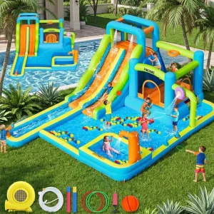 Bouncy Castle Jumping Inflatable Commercial Jumper Bouncer White Water Slide Combo Kids Mini Bounce House Party Rental