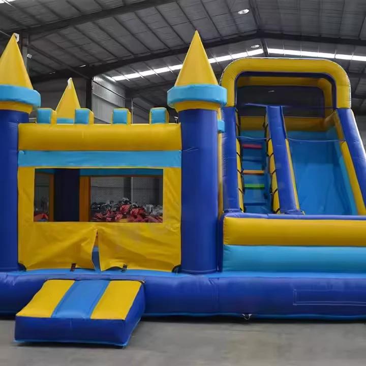 Istana Bouncy dengan Seluncuran, Istana Lompat untuk Anak-anak, Rumah Lompat Inflatable dengan Seluncuran, Permainan Inflatable untuk Dewasa