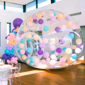 Bubble House Dome Clear Outdoor Yard Waterproof Transparent Inflatable Bubble Hotel Tent Room with 2m Tunnel for Wedding Party