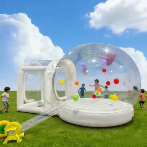 Castillo Inflable de Globo Temático Transparente y Duradero de PVC para Alquiler en Cumpleaños y Carnavales