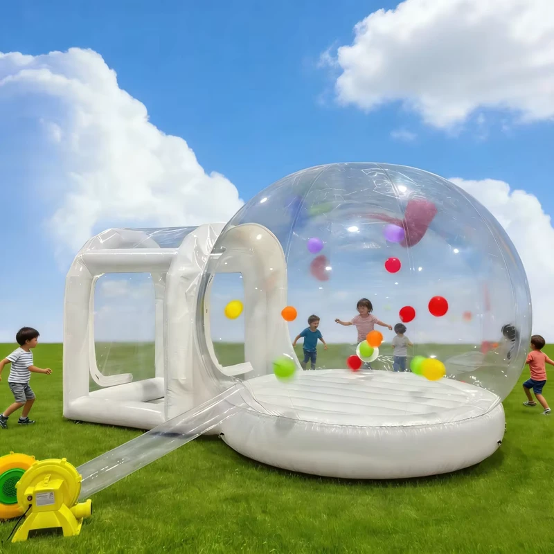 Castello gonfiabile a tema Bubble House in PVC trasparente e durevole per feste di compleanno e noleggi