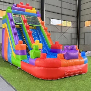 Building Blocks Pvc Inflatable Slide Price Toboggan Gonflable Pool Water Slide for Kids