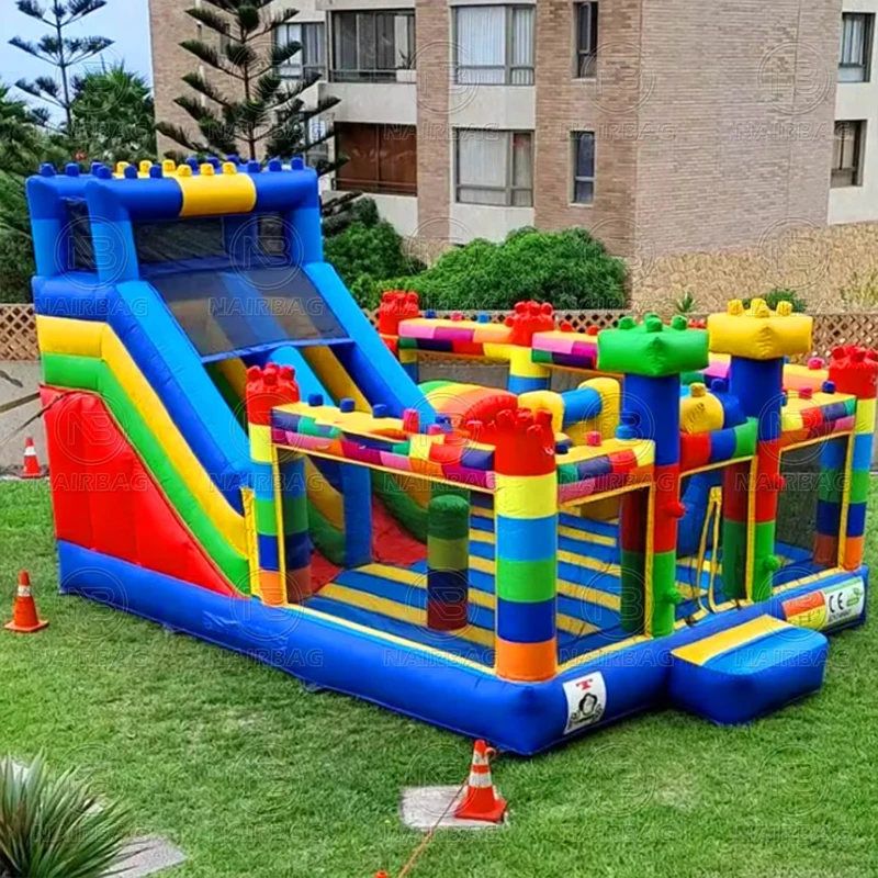Château gonflable avec toboggan, combo de château gonflable et toboggan pour fête d'enfants avec souffleur