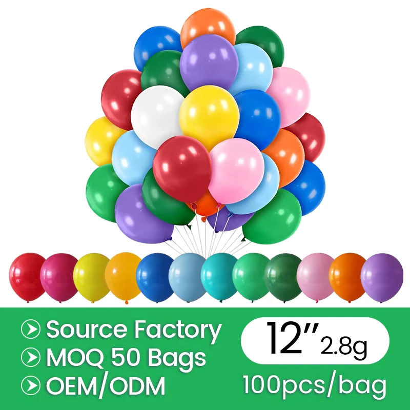 Bulk Festival Graduation Inflatable Helium Valentine Standard Birthday Matte Latex Balloons for Children’s Party Decoration
