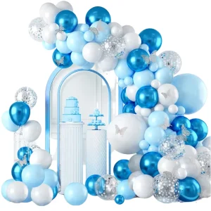 Bulk Welcome Home Baby Boy Kids Party Blue Metallic Mothers Day Inflatable Latex Decoration Party Balloon Set Kit Garland Arch