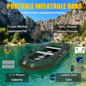 C270 1 8.8ft PVC Fishing Boat Inflatable Kayak Wear resistant Canoe Slatted Floor With Accessories