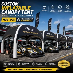 Tenda Acara Inflatable Logo Kustom CATC 400D Oxford Tahan Air Kanopi Iklan Promosi Olahraga Pameran Gazebo