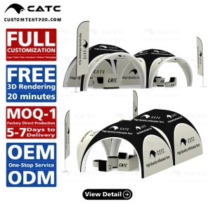 Lều bơm hơi CATC PVC cho sự kiện ngoài trời & quảng cáo, chống thấm nước, chứng nhận CE, logo tùy chỉnh, mái che quảng cáo