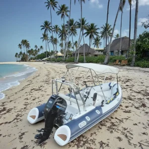 CE Certified 14′ 4.3m Inflatable Hull 430 Rigid Hull Boat with Fiberglass Hull for Outdoor Surfing