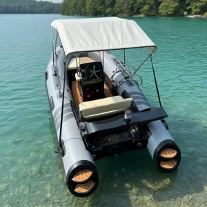 CE 14ft 4.3m Hypalon PVC Inflatable Fiberglass Bilge Speedboat with Outboard Engine