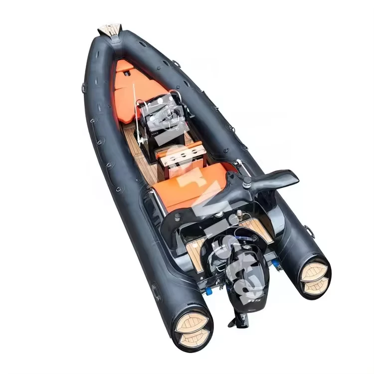 Embarcación rígida inflable de fibra de vidrio de 20 pies RIB 580, equipada con motor fuera de borda, certificada CE
