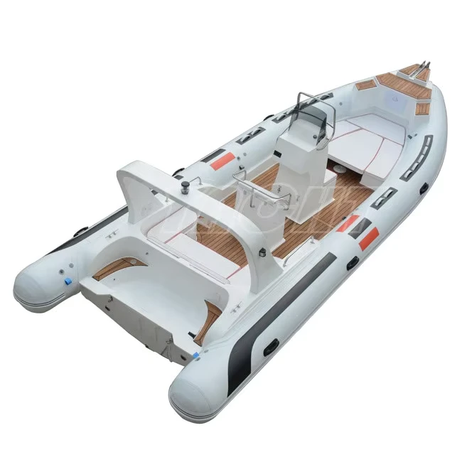 CE 25 ft luxury RIB760 rigid fiberglass V deep boat Hypalon PVC inflatable boat