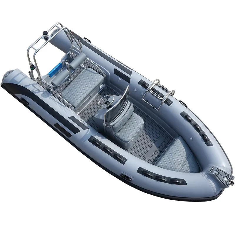 Barco RIB inflable rígido de fibra de vidrio CE 4.8m 15.75ft 480B Hypalon PVC