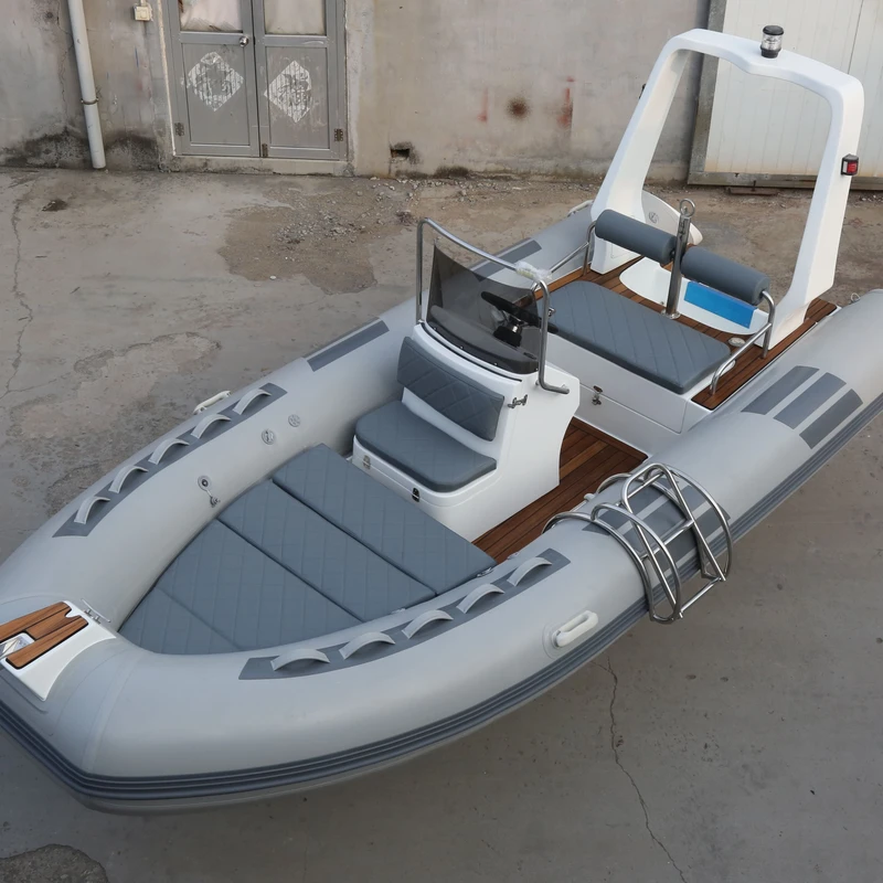 Bateau de pêche gonflable à coque en fibre de verre de 4,8 m avec tube en Hypalon, haute vitesse, à vendre