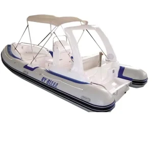 5.8 Meter Rib 580B PVC or Hypalon Rigid Inflatable Boat, Luxurious Chinese Ribbed Boat with Outboard Engine
