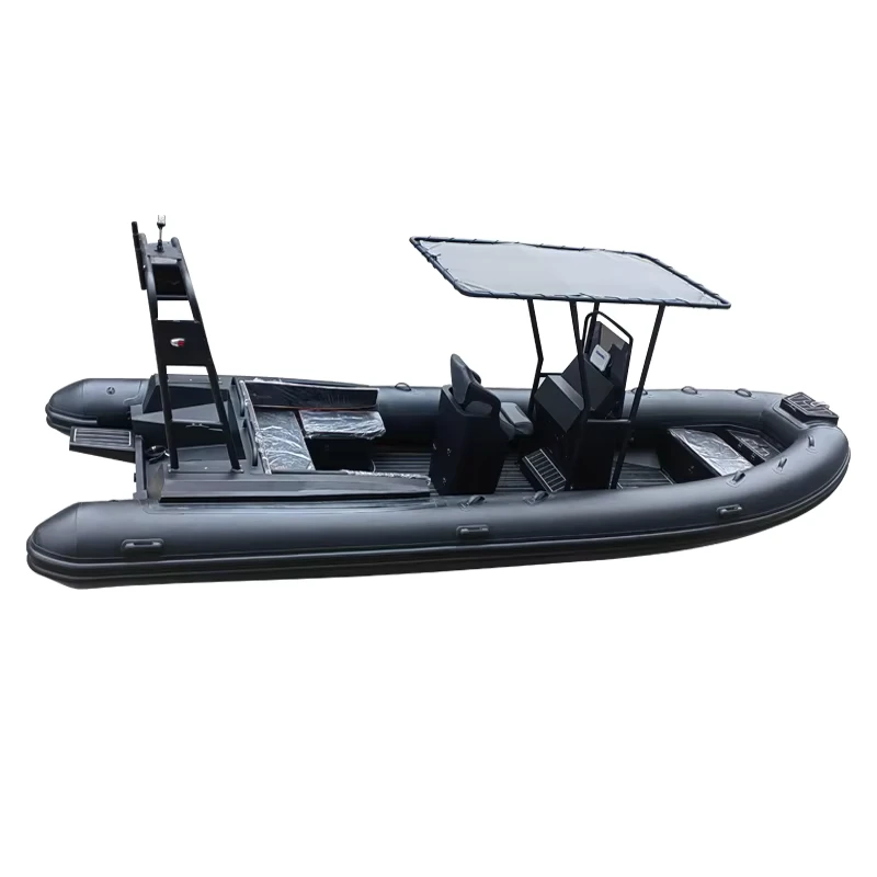 Best Selling CE 680 Sport Fishing Luxury Hypalon Orca PVC Deep V Ribs Boat with Engine
