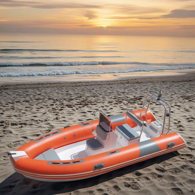 Disetujui CE, 480cm Rangka Fiberglass, PVC Hypalon RIB480A, Perahu Karet Mewah untuk Memancing, Penyelam, Laut, dengan Mesin Luar