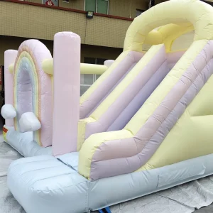 CE Certificate Party PVC Rainbow Jumping Castle Rainbow Bounce House Inflatable Bouncer With Slide for Kids