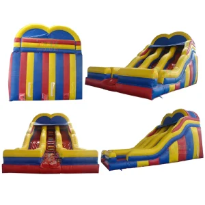 CE Certified 26ft Long PVC Inflatable Double Lane Slide Inflatable Dry Slide for Residential School Use Indoor Outdoor