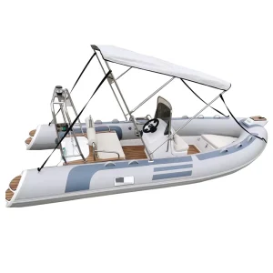 CE Certified High Speed Stable Sports Yacht 1.2mm Thick Semi Rigid RIB Inflatable Boat Hypalon PVC Fiberglass Dinghy for Fishing