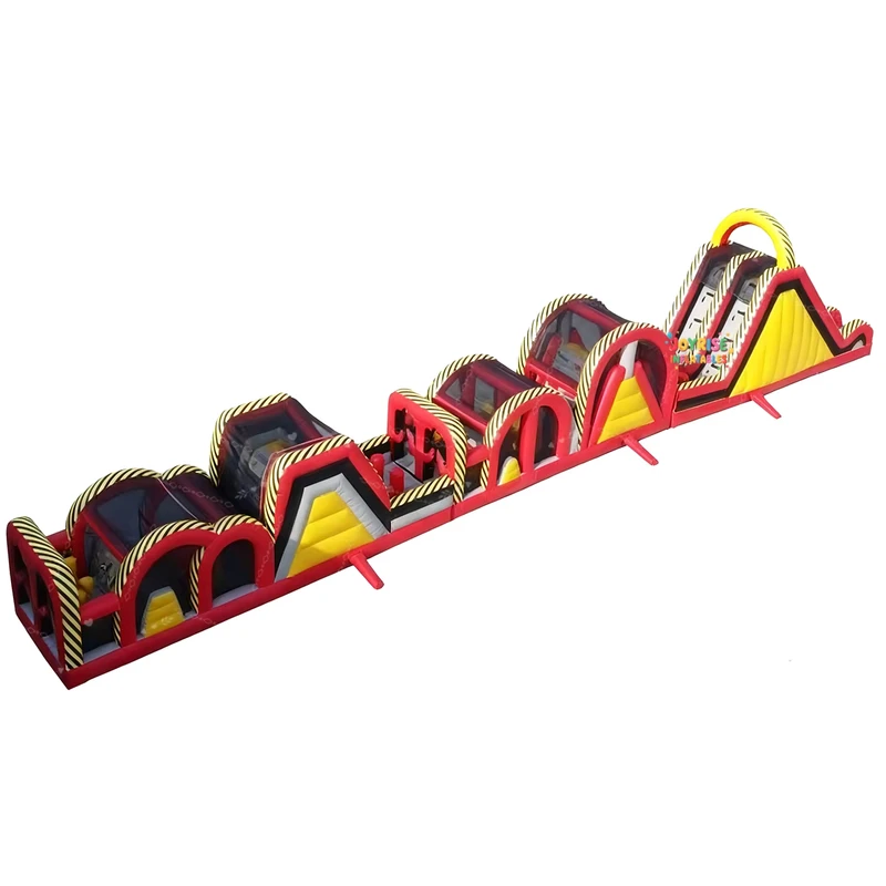 CE Certified Red Jumping Castle Obstacle Course Outdoor Inflatable Equipment for Kids Adults