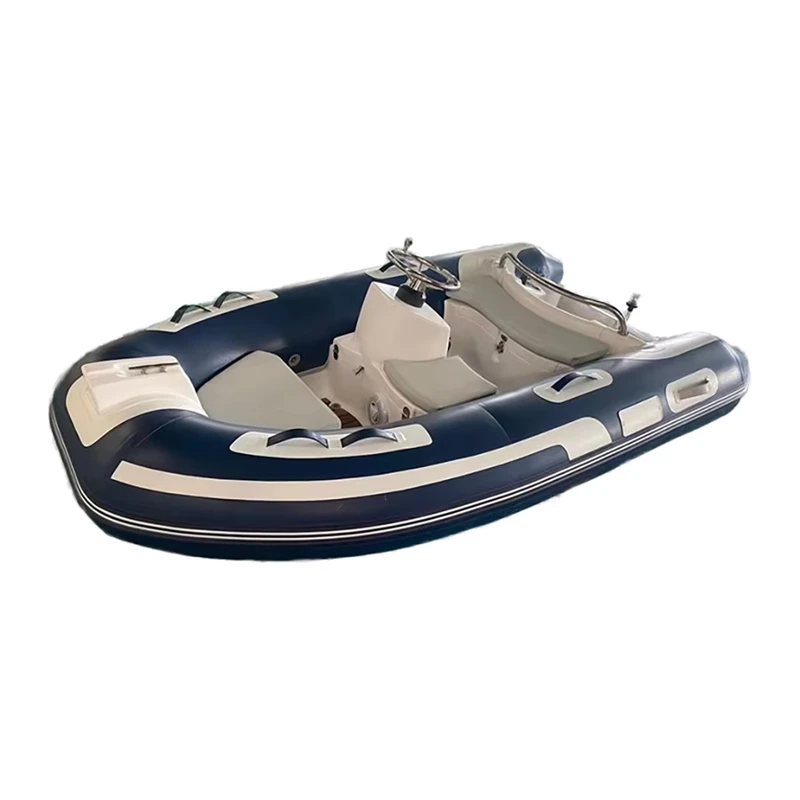 Barco semirrígido de fibra de vidrio certificado CE de 10 pies, casco de fibra de vidrio de V profundo, barco inflable tipo RIB