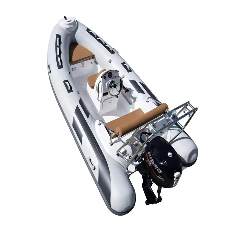 CE China RIB430 Sport RIB Boat Fiberglass Fishing Boat RIB Fishing With Outboard Motor