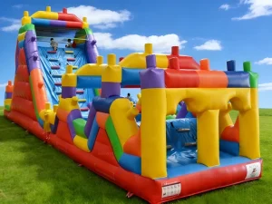 CE EN71 Certified Commercial Inflatable Obstacle Course Heavy-Duty PVC Kids Bounce Playground with Slide EU Safety Standard