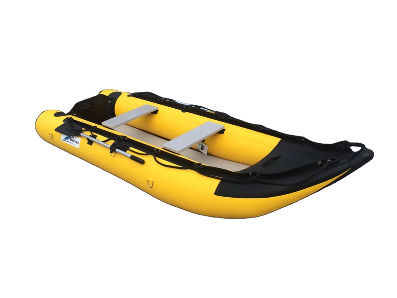 CE GTK370 Barco Inflável de Pesca com Casco de PVC de 12 pés com 4+1 Câmaras de Ar Assento de Alumínio Capacidade para 2 Pessoas