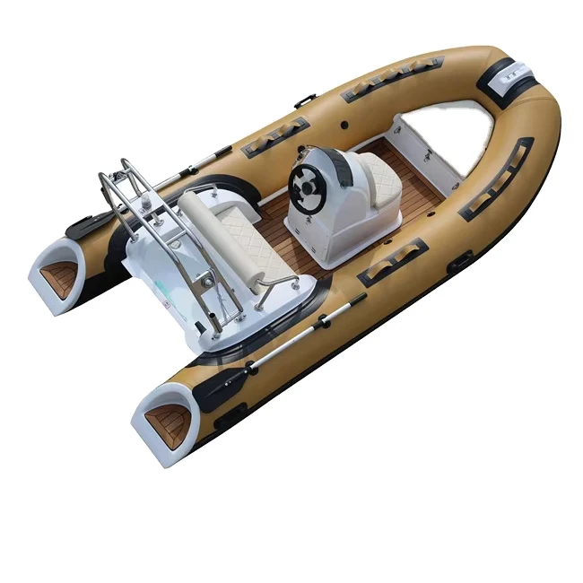 Kayak de pesca inflable rígido de fibra de vidrio CE Hypalon de 12.8 pies RIB390