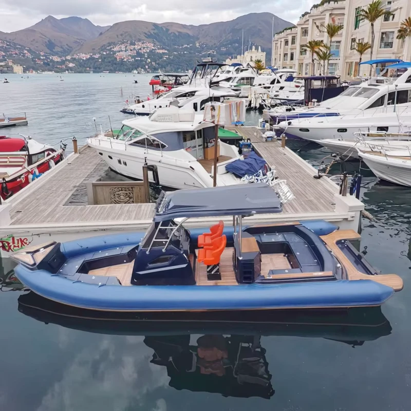 CE Luxury 25ft RIB760 Manufacturer Sport Fiberglass RIB Boat High Speed Inflatable Boats