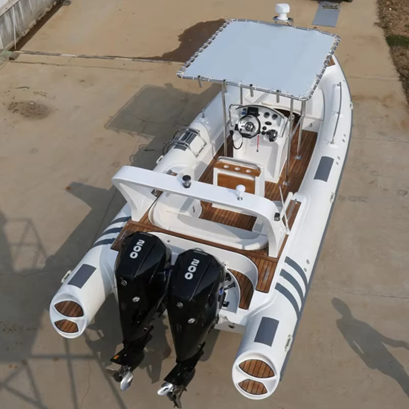Kayak de luxe CE RHIB de 25 pieds, coque de bateau gonflable rigide pour excursions