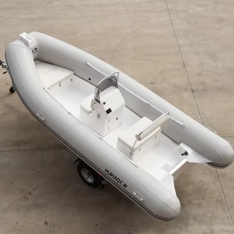 CE RIB 480 유리섬유 경량 선체 인플레이터블 낚시 보트 외부 모터 포함