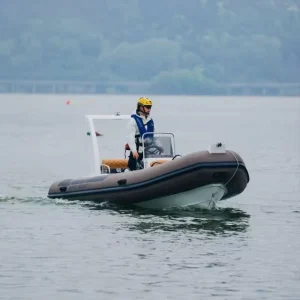 new design boat with CE certification fiberglass hull RIB 520 rigid inflatable boat