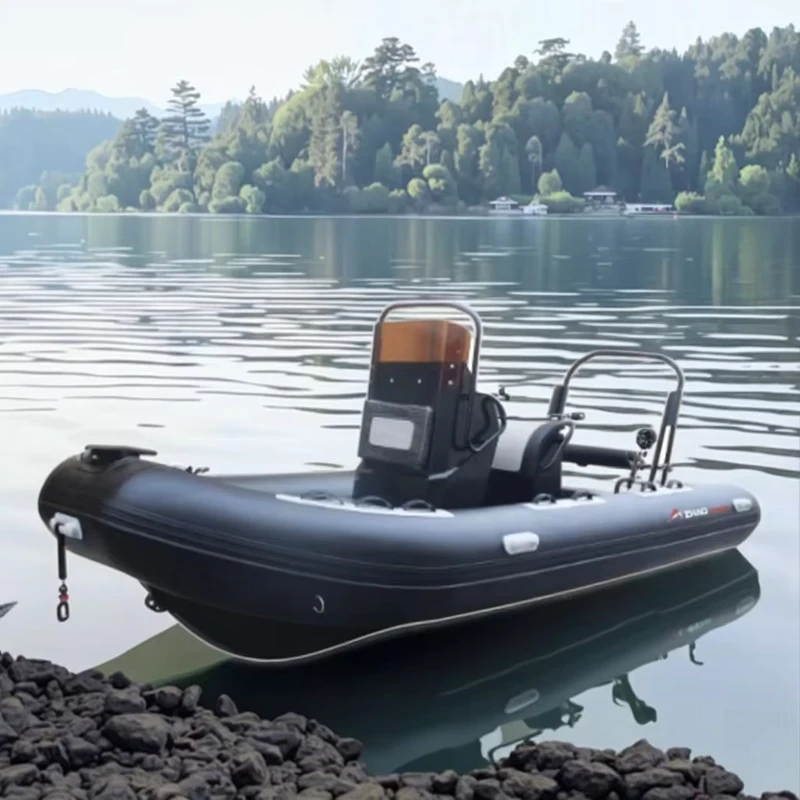 CE Rough 500 Hypalon Inflatable Rigid Hull Boat with Rigid Hull Stability for Fishing Boats