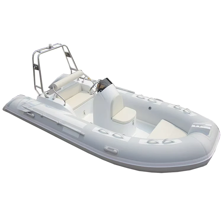CE Certified Deep-V Luxury Ribbed Inflatable Boat Made of PVC Hypalon Aluminum with an Outboard Motor Direct from China