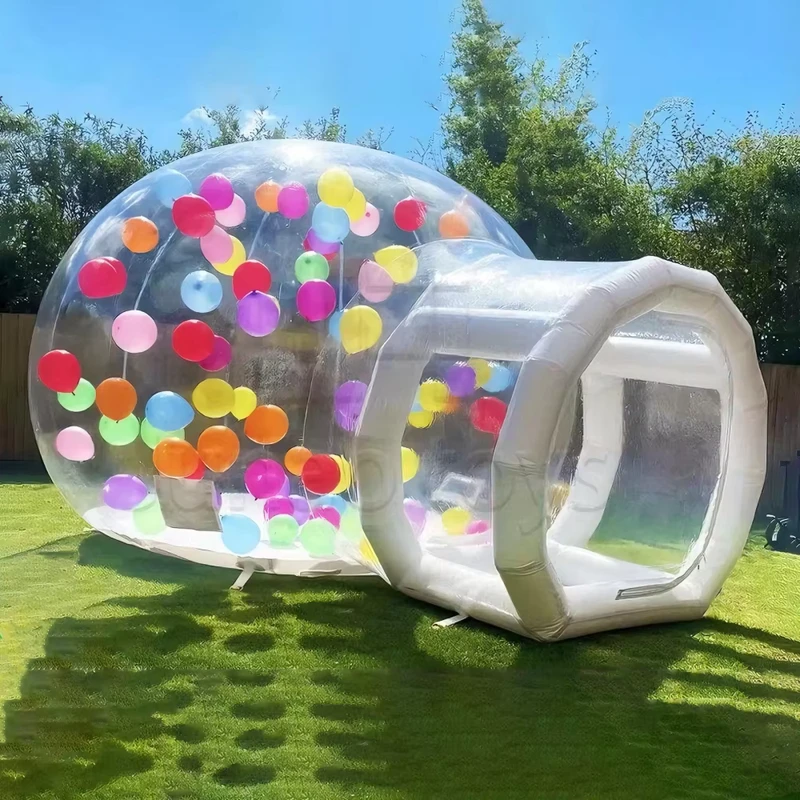 CQ-01 Commercieel PVC Kristalhelder Opblaasbaar Bubbel Springkasteel Aangepaste Kleur Eenvoudige Opstelling Aanpasbare Grootte 3m Kinderen
