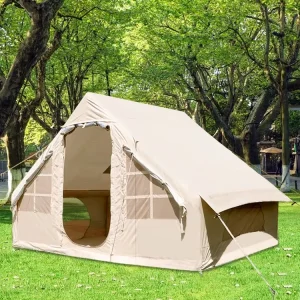 Camping Inflatable Tent with Oxford Fabric Four-season Quick Automatic Opening >3000mm Waterproof 8m Area